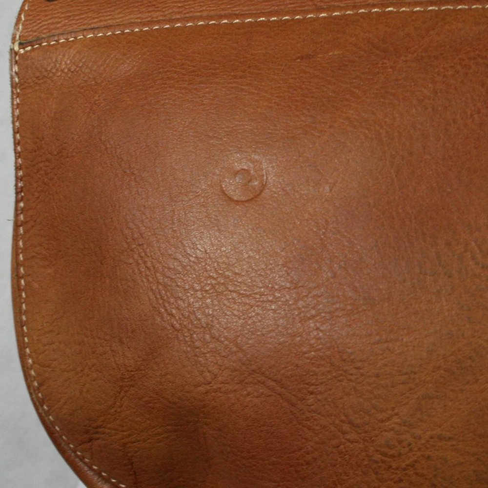 Patricia Nash Brown Italian Pebble Leather Crossbody Saddle Bag w/ Rivets VGC - Picture 5 of 14